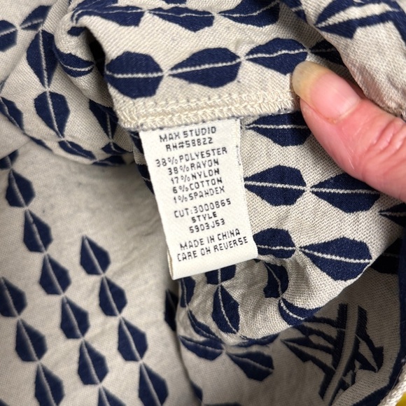 MAX STUDIO Fit and Flare, Smocked Mini Dress, Navy xs - Picture 11 of 11